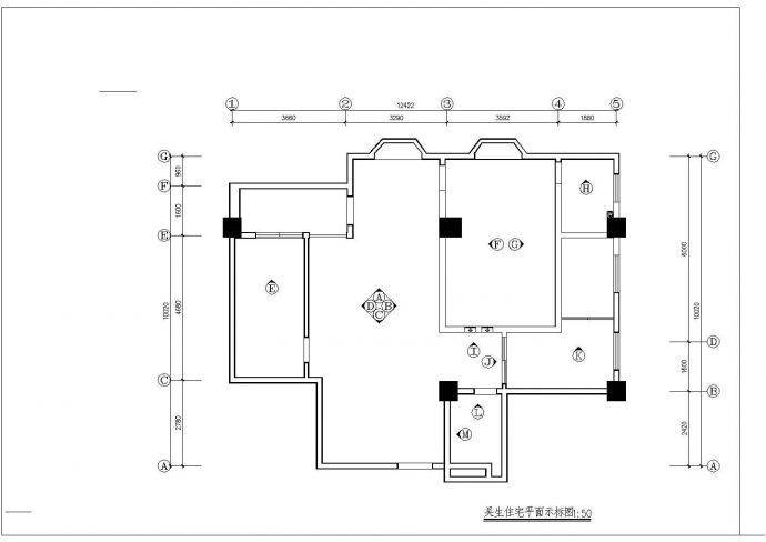 室内家装设计cad装修平面施工图_图1