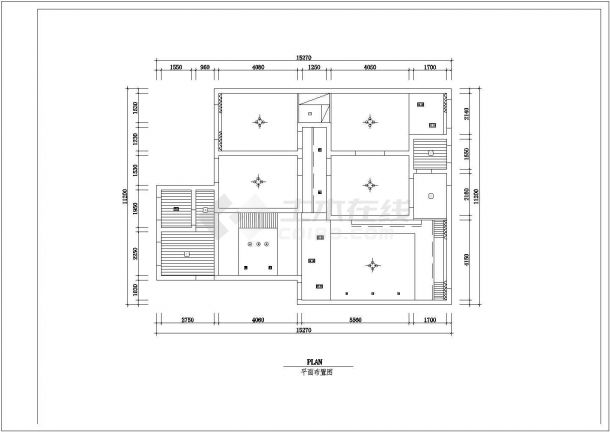 三室两厅两卫室内装修cad施工方案图纸-图二
