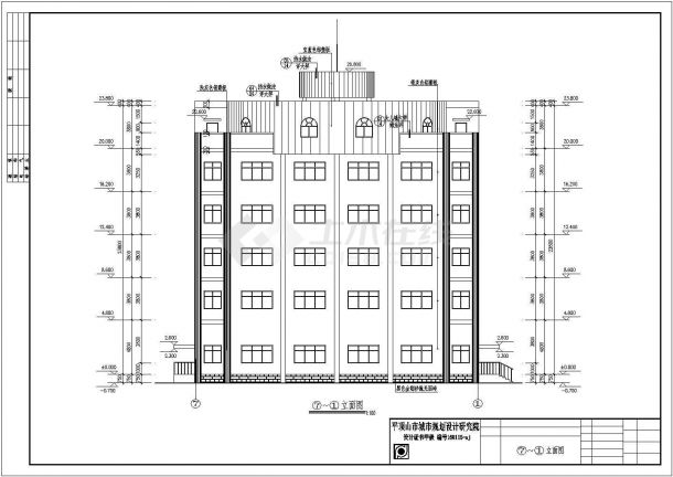 东莞某六层办公楼建筑设计图（含设计说明）-图一