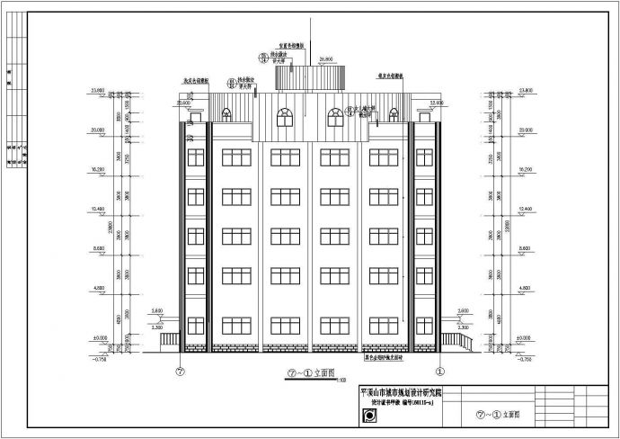 东莞某六层办公楼建筑设计图（含设计说明）_图1