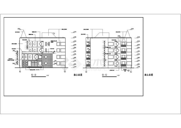 某地住宅小区四层幼儿园建筑设计施工图-图一