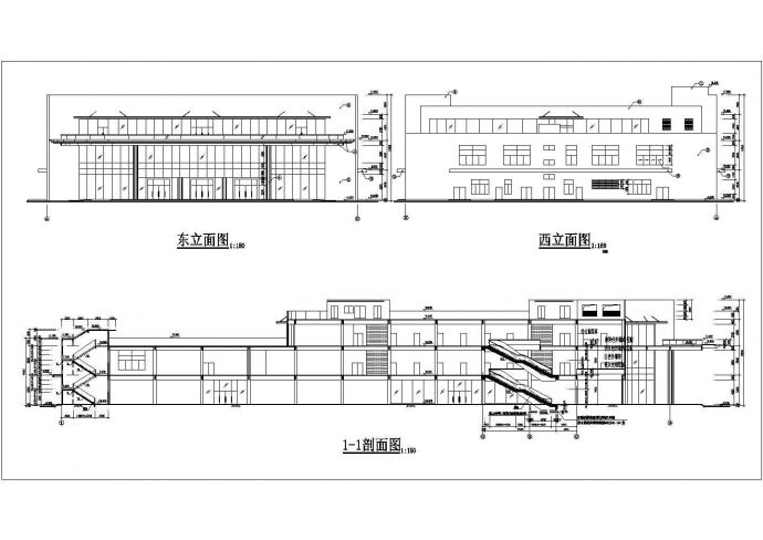 某地三层商场综合大楼建筑设计方案_图1