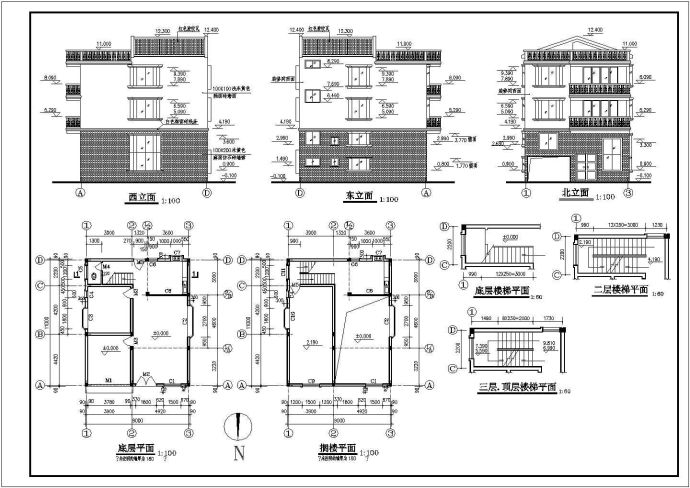 三层301平方米住宅全套建筑施工图_图1