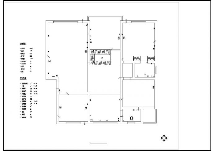 四室户型室内装修cad平立面施工图_图1