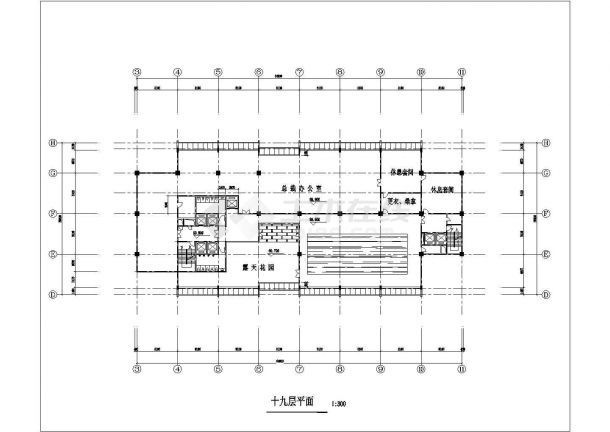 某地十九层高级写字楼建筑设计方案图-图二