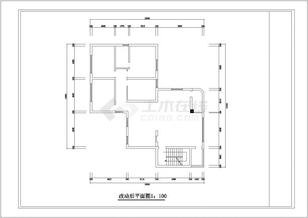 某住宅楼房室内装修cad施工图图纸-图二