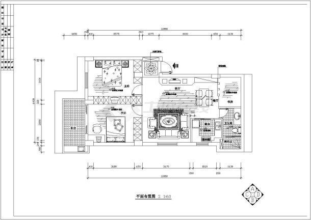 详细尺寸室内装修设计cad方案施工图-图二