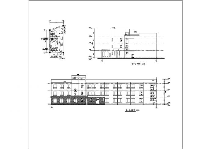 某地小区三层幼儿园建筑方案设计施工图_图1