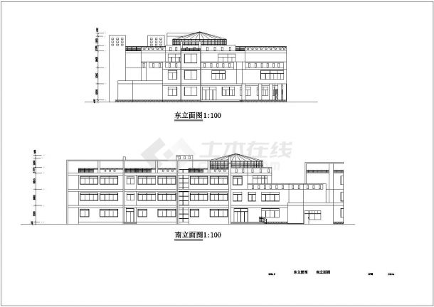 某地住宅三层幼儿园建筑设计规划施工图纸-图二