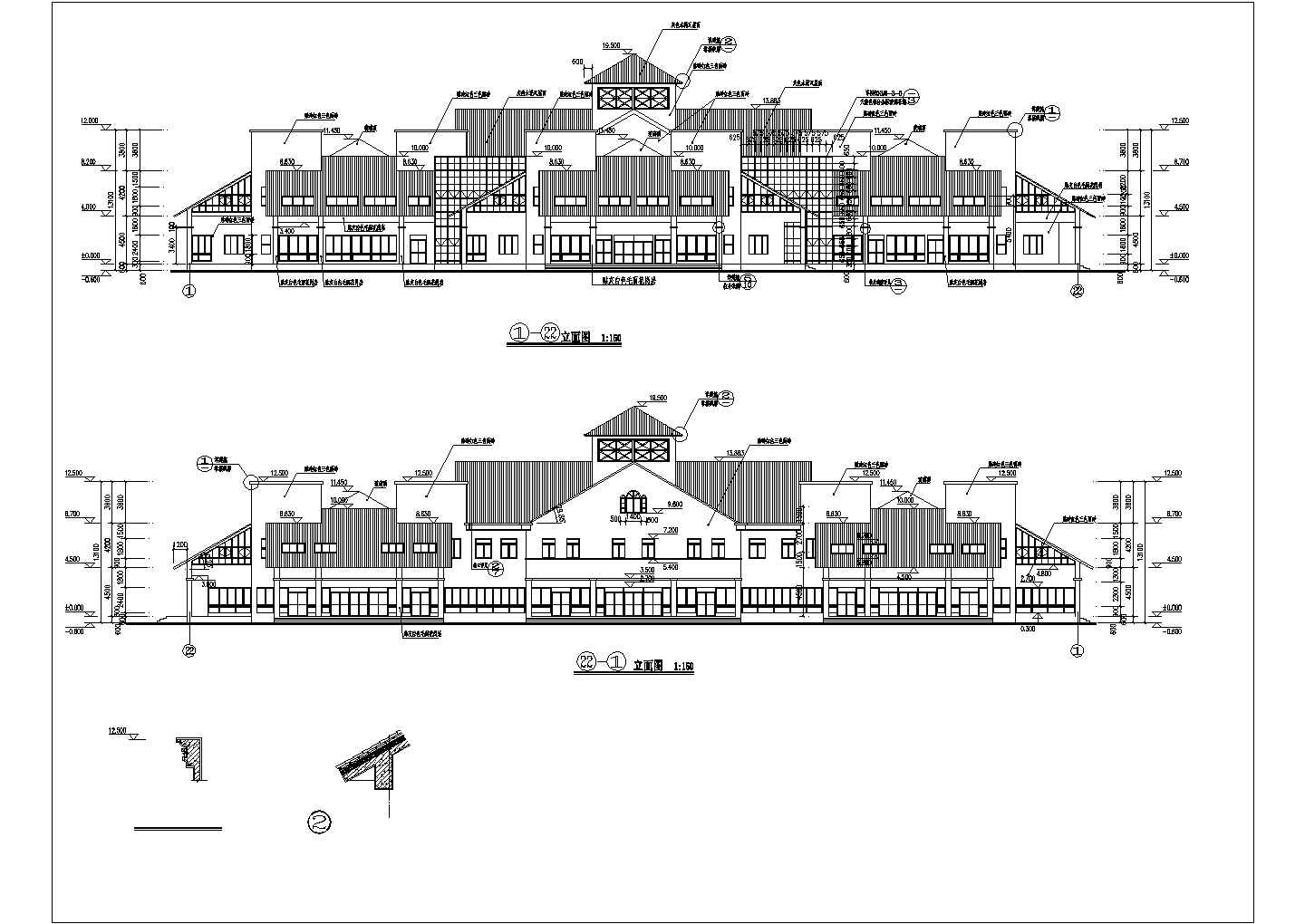 某北美风情别墅建筑CAD全套设计图