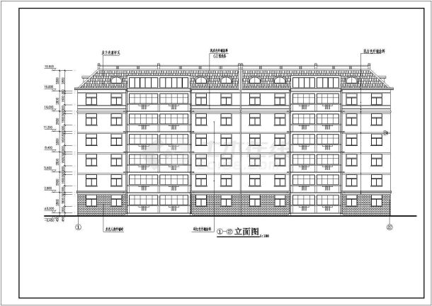 某六层住宅楼全套CAD设计施工图纸-图一