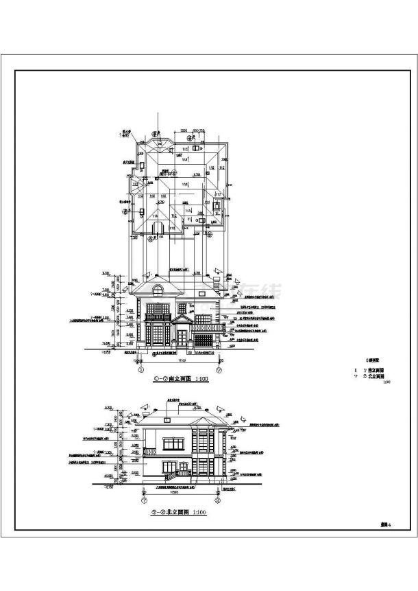 某小区多层别墅建筑设计方案全套CAD图-图一