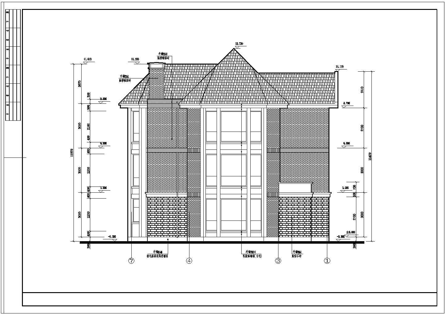某地三层庄园别墅建筑CAD设计施工图