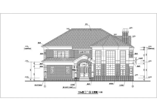 某小区二层钢结构别墅建筑CAD设计图-图一