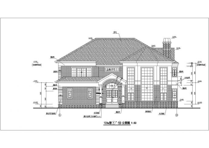 某小区二层钢结构别墅建筑CAD设计图_图1