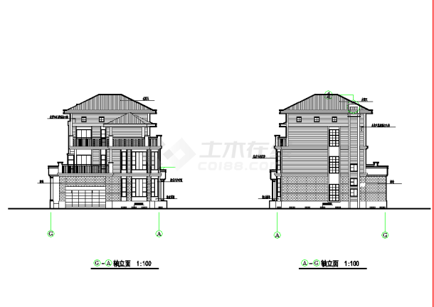 某小区高档别墅建筑CAD设计施工图-图一