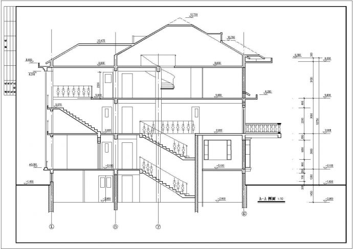 某豪华小区三层别墅建筑CAD设计施工图_图1