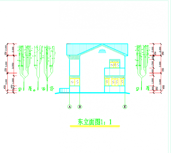 某家庭西式瓦屋顶小别墅建筑设计方案图_图1
