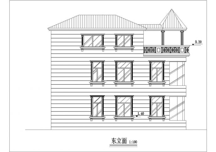 某三层经典别墅建筑CAD设计方案图_图1