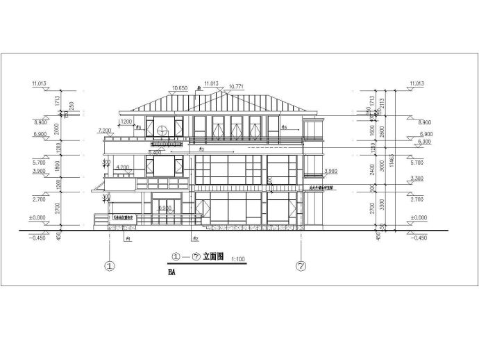 某小区经典型别墅样板房建筑CAD设计图_图1