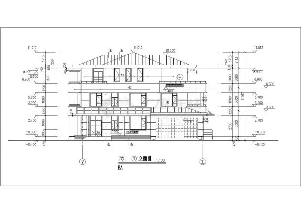 某小区经典型别墅样板房建筑CAD设计图-图二