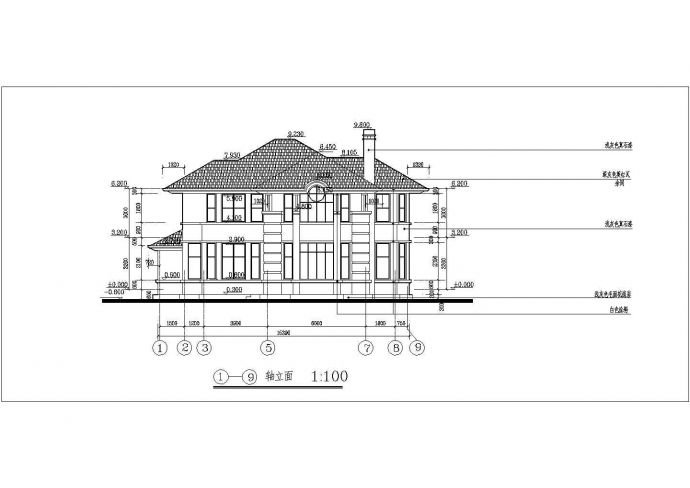 某小区二层精致型别墅建筑CAD方案设计图_图1
