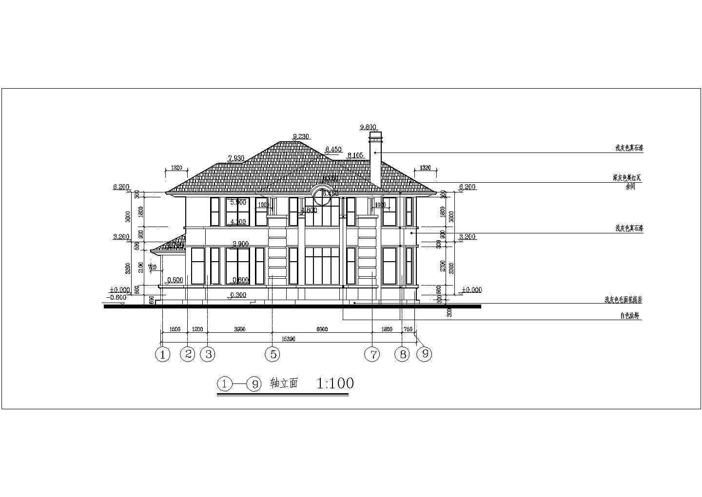某小区二层精致型别墅建筑CAD方案设计图