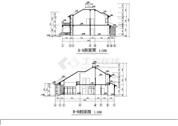 某现代化别墅建筑CAD设计施工图纸-图一