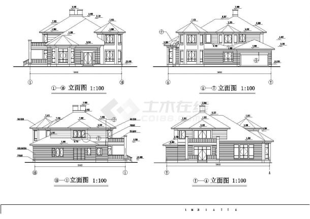 某现代化别墅建筑CAD设计施工图纸-图二