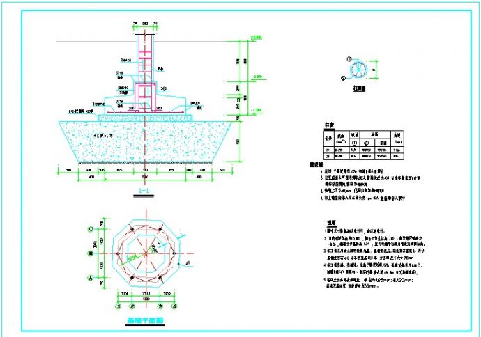 某地区某古建筑圆亭建筑施工CAD设计图纸_图1