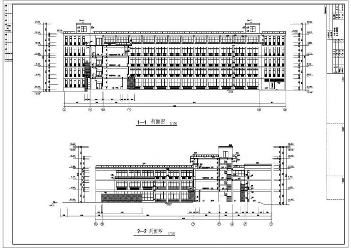 某地大学五层教学楼建筑设计施工图_图1