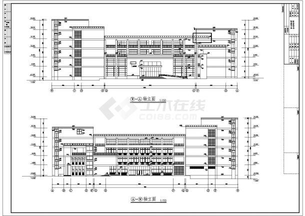 某地大学五层教学楼建筑设计施工图-图二