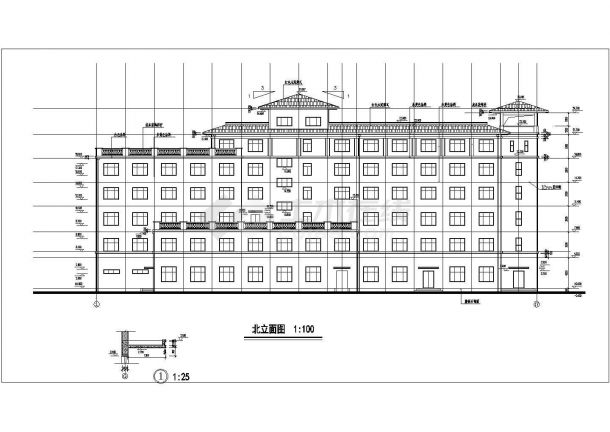 六层框架结构酒店综合楼建筑施工图-图二
