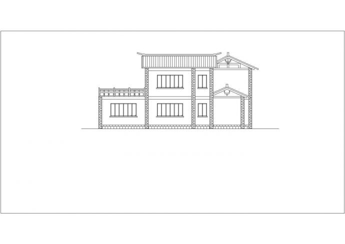 某民居特色小茶楼建筑详细设计图纸_图1