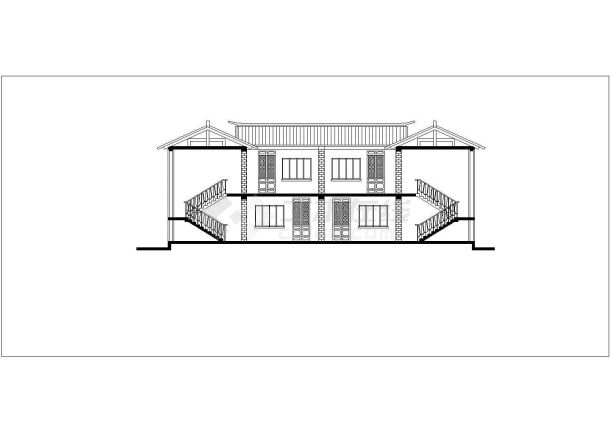 某民居特色小茶楼建筑详细设计图纸-图二