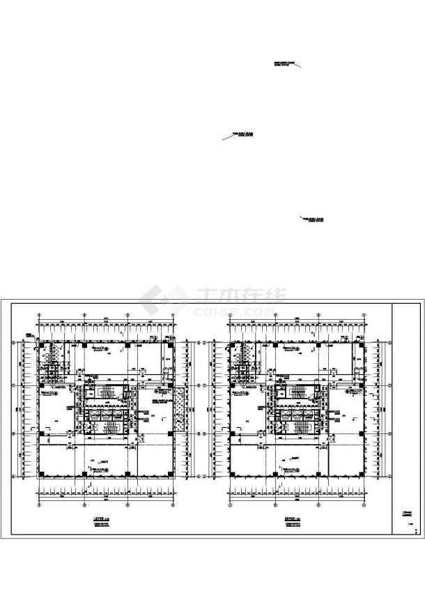 高层框架核心筒办公楼建筑图纸-图二