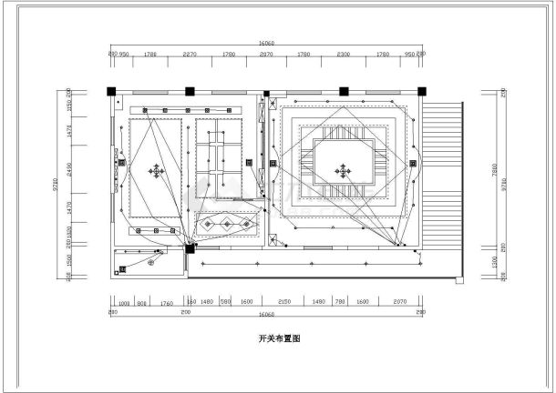 办公室天花吊顶装修cad平面施工图-图一