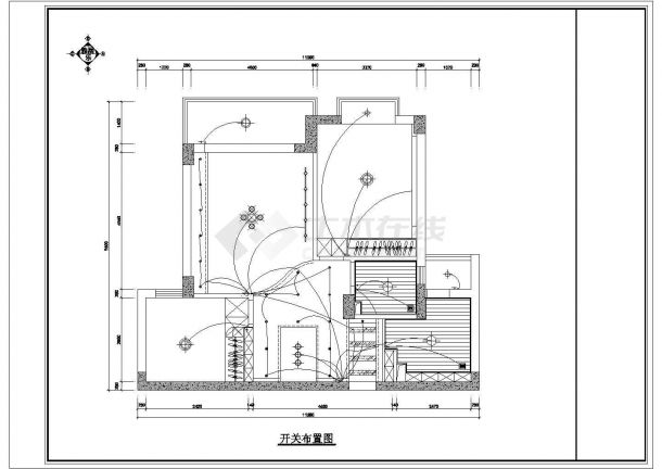 别墅装修设计cad平面图线路布置施工图图纸-图二
