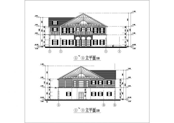 某二层欧式风格别墅户型建筑设计图_图1