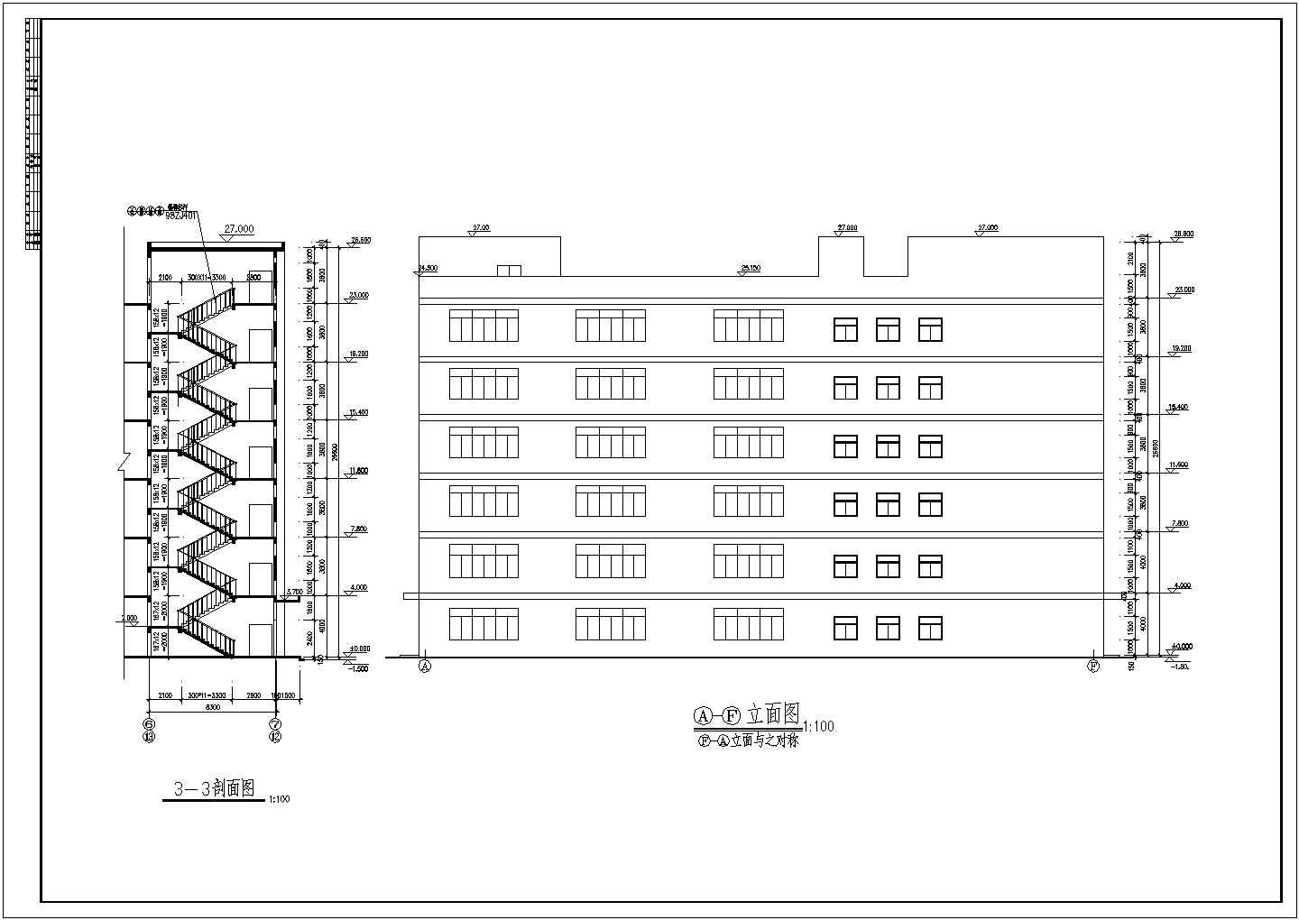 山东省某城市六层超大厂房CAD施工图