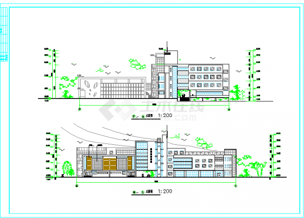 某地高校艺术中心建筑CAD设计施工图-图一