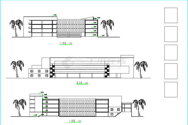 某地高校图书馆建筑CAD设计方案图-图一