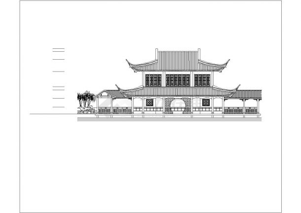 某经典风格二层古建筑设计CAD图-图一