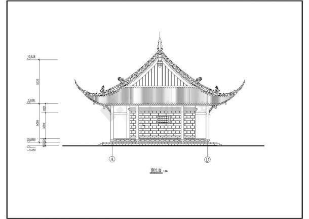 某小型庙宇建筑全套设计CAD图纸-图一