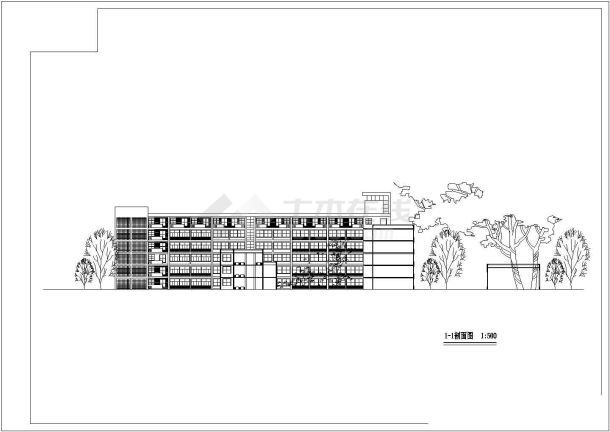 某地教学楼单体建筑CAD设计图纸-图一