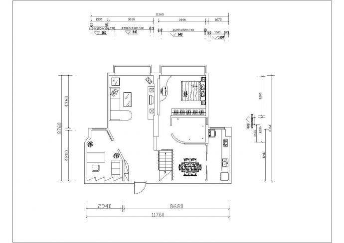 经典住宅室内装修cad方案套图图纸_图1