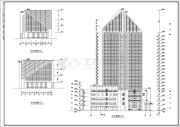 某地二十一层高级酒店综合楼建筑施工图-图二