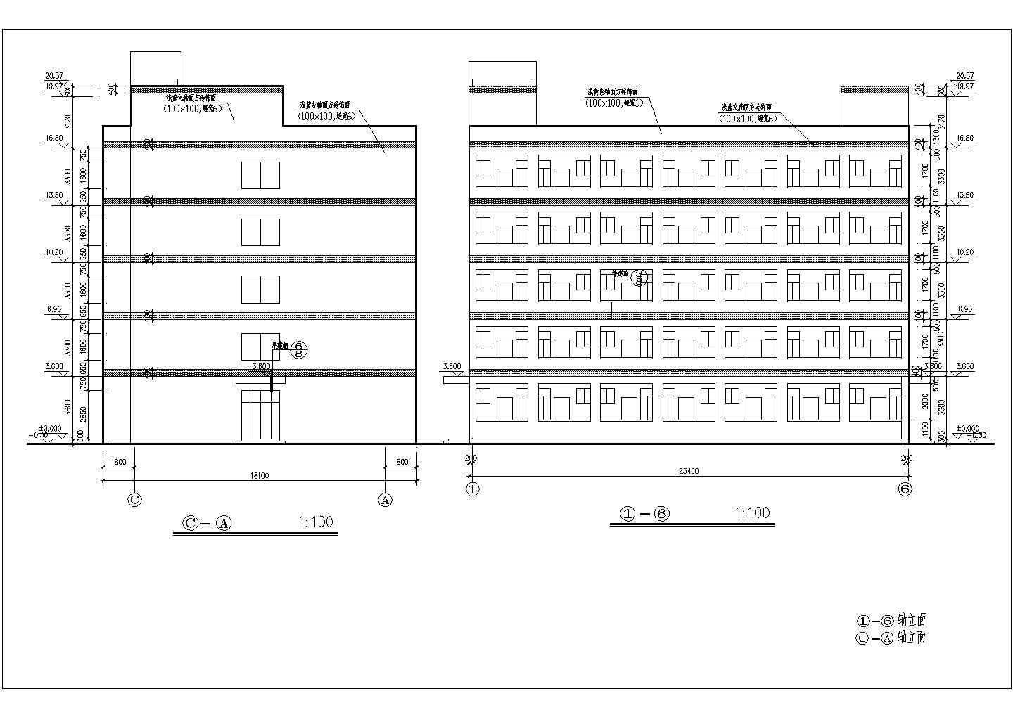 某五层框架结构宿舍楼建筑设计方案图