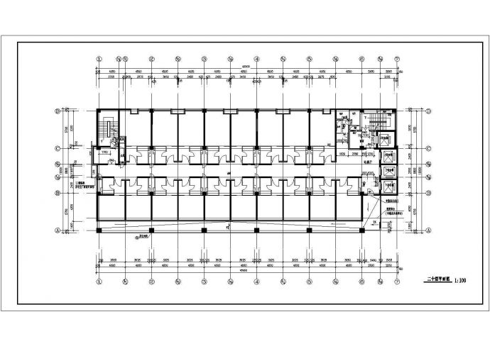 中小型独栋高层住宅平面户型建筑设计图_图1