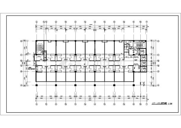 中小型独栋高层住宅平面户型建筑设计图-图二